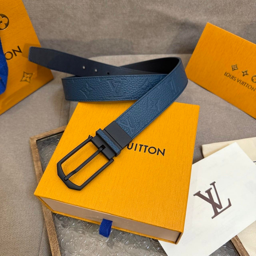 LV belt men's Blue/Black reversible Louis Vuitton 110CM 33-35"