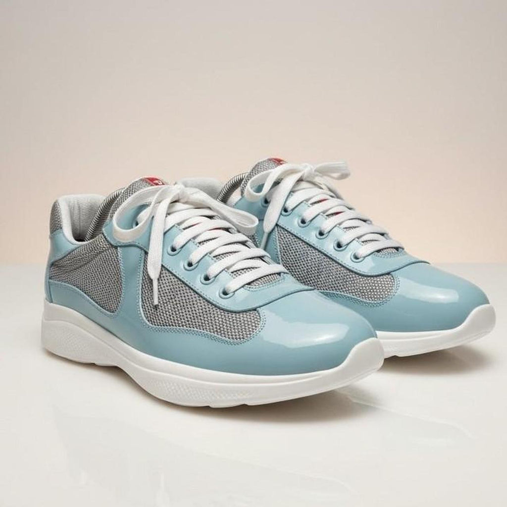 Prada shoes sneakers 43 men's gray light blue
