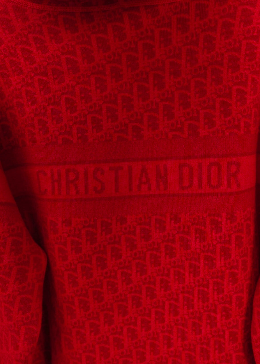 Red Reversible Christian Dior logo zip up hoodie Unisex L men's