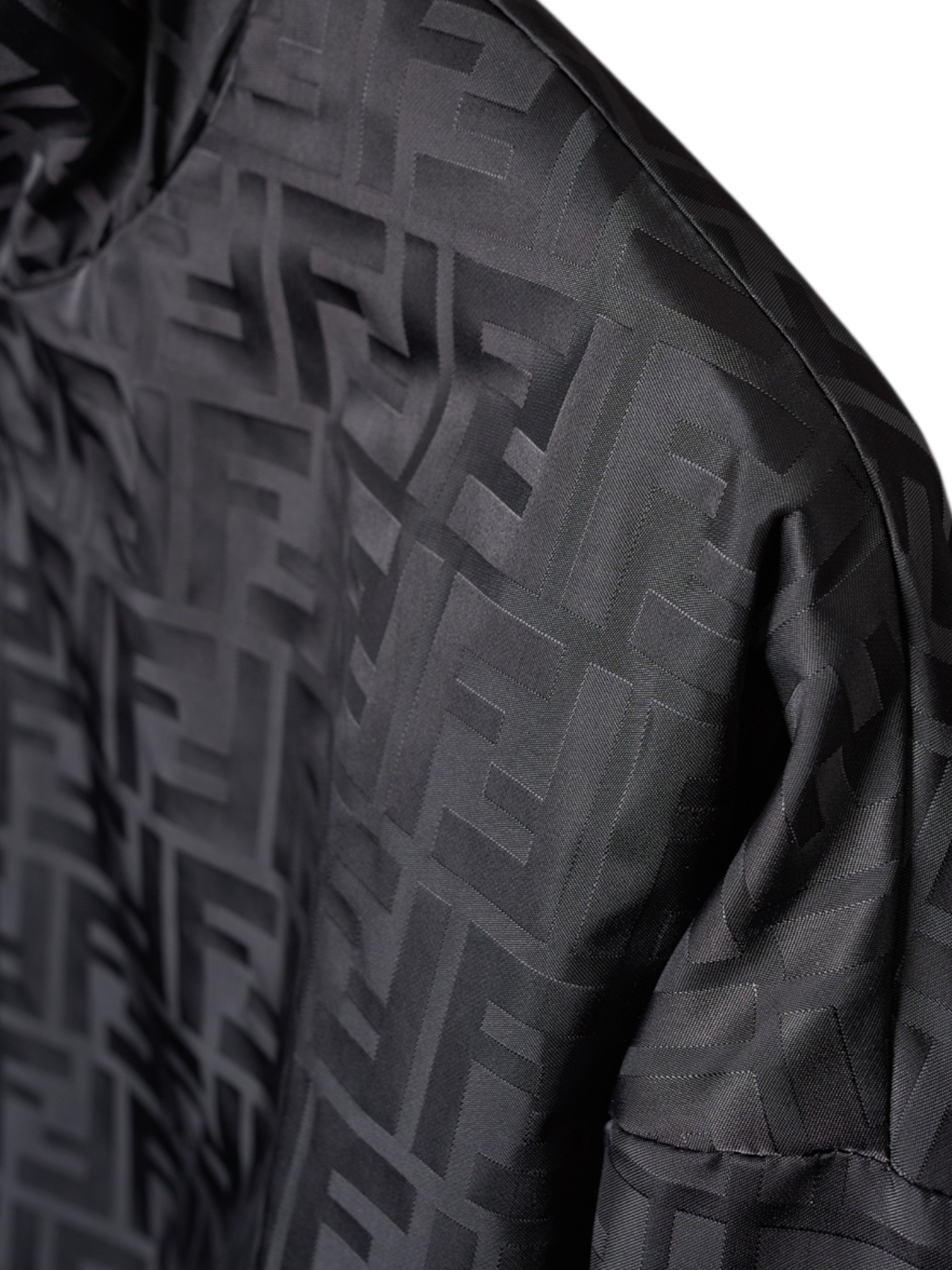 Fendi jacket Men's black zip-up jacket Large unisex coat nylon