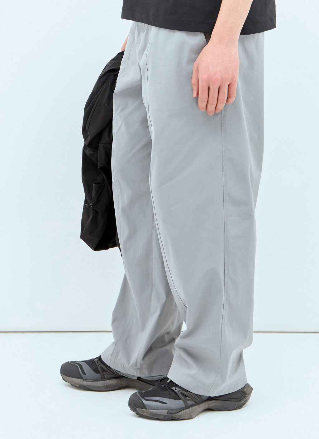 Roa Men's Climbing Pants Hiking Italy integrated belt Gray