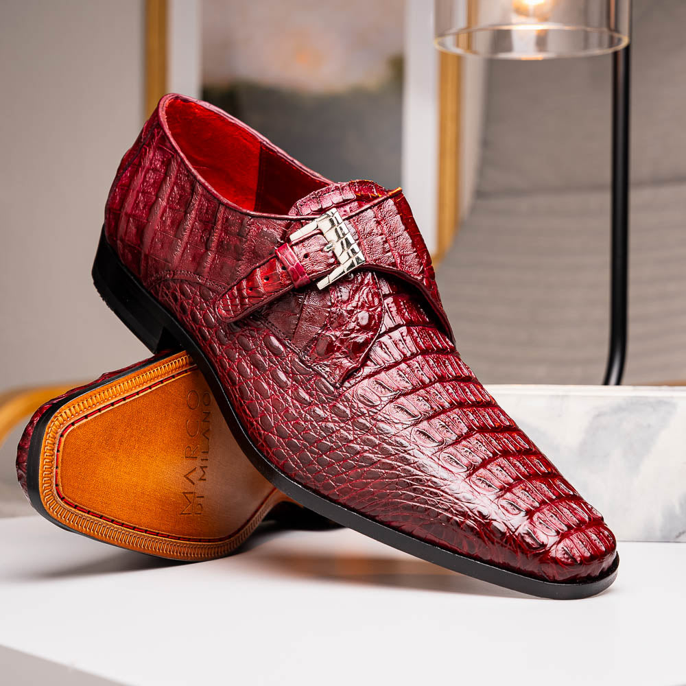 Luigi Wine men's genuine Caiman crocodile dress shoes loafers Milano