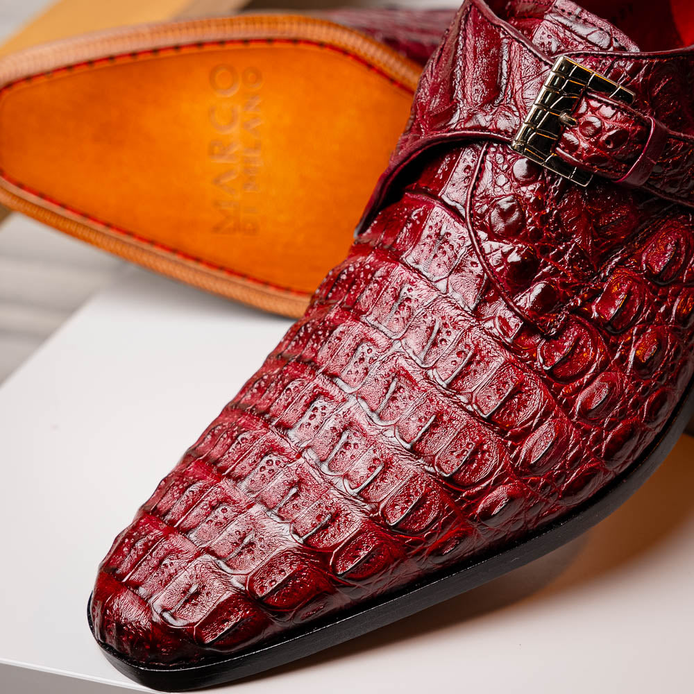 Luigi Wine men's genuine Caiman crocodile dress shoes loafers Milano
