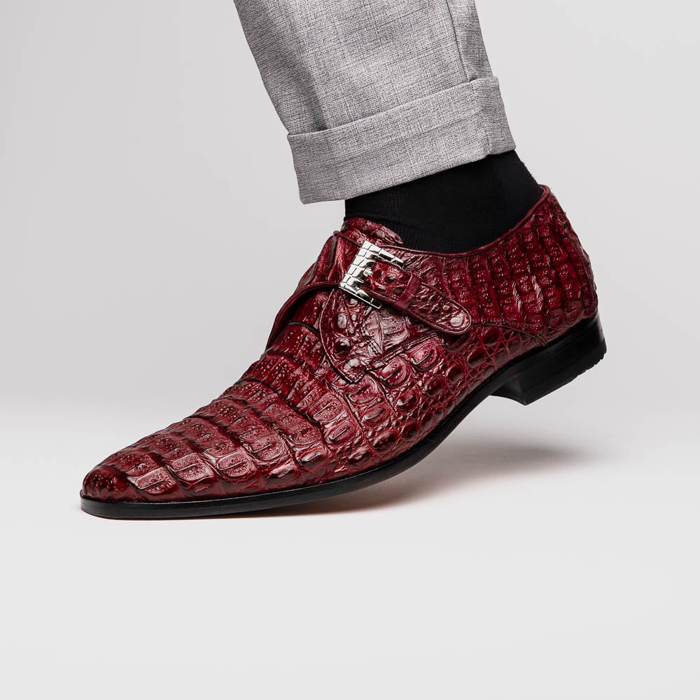 Luigi Wine men's genuine Caiman crocodile dress shoes loafers Milano