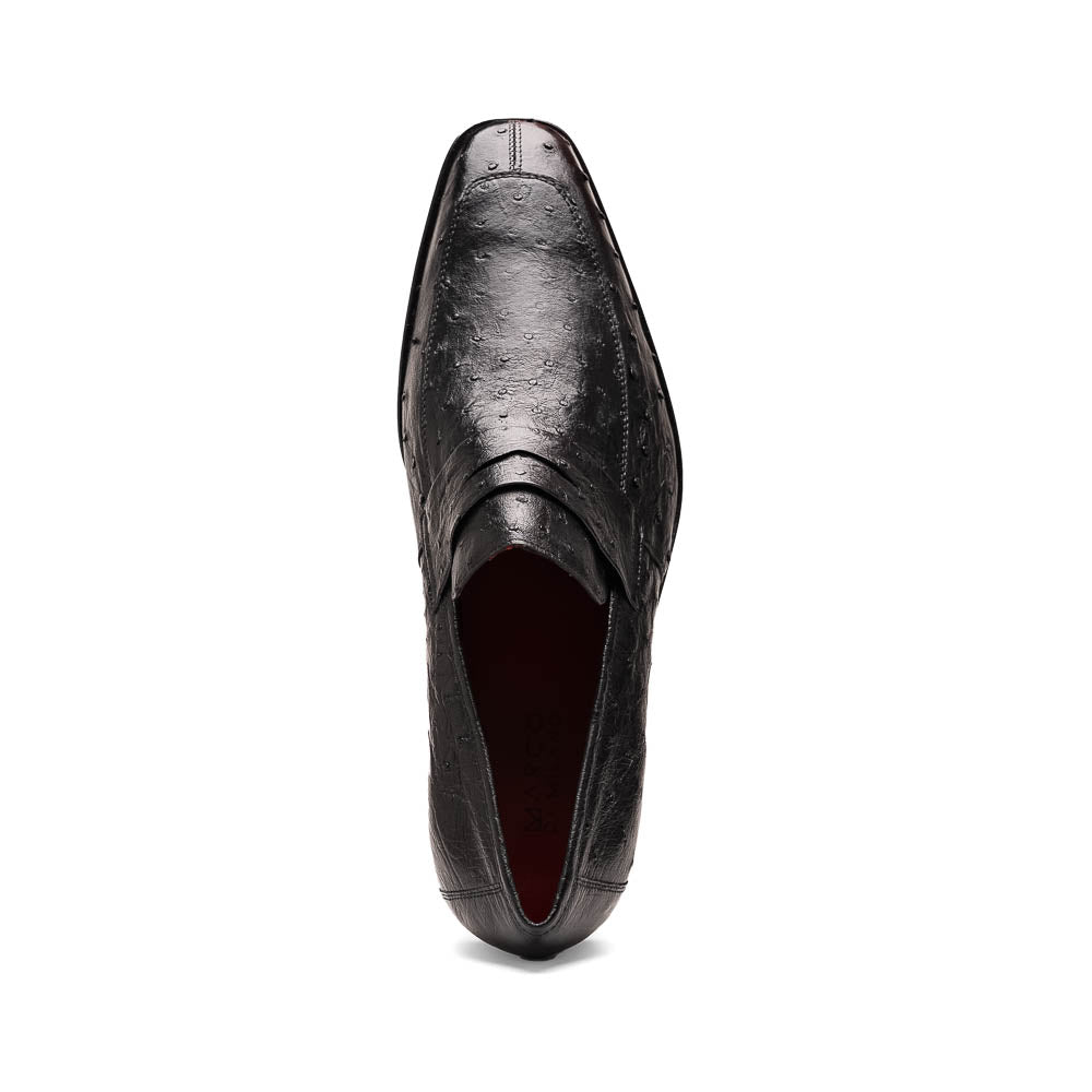 Salvatore Black genuine ostrich skin loafers shoes men's luxury
