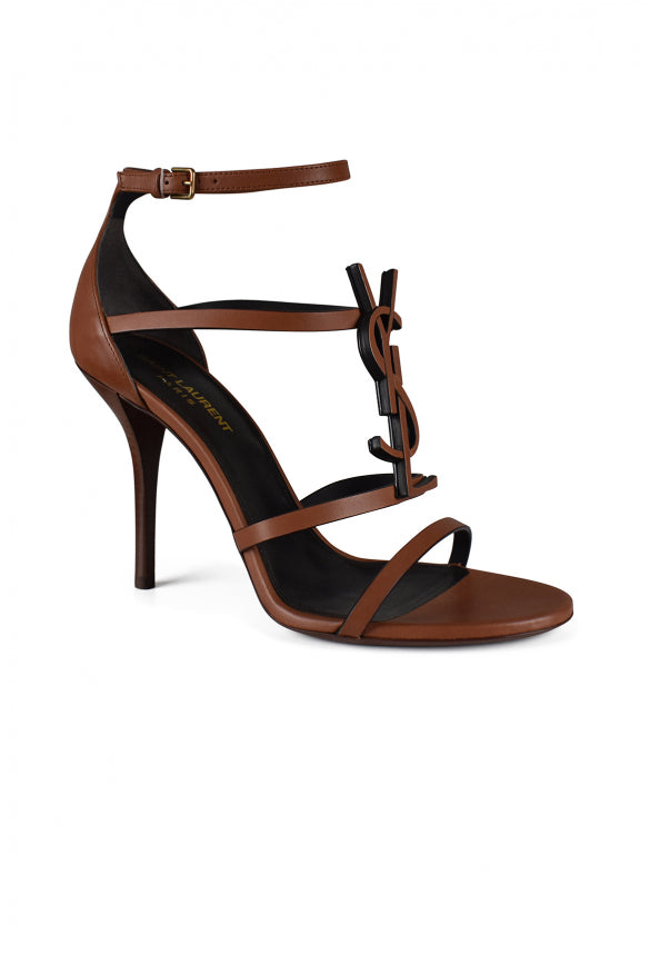 Yves Saint Laurent ladies Cassandra Sandals YSL Heels brown leather stilettos