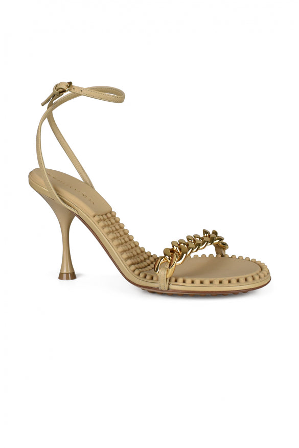 Bottega Veneta ladies Dot Sandals heels leather beige gold shoes