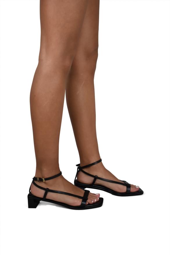 Anest Collective Ladies Linea Sandals Shoes strappy black leather ankle