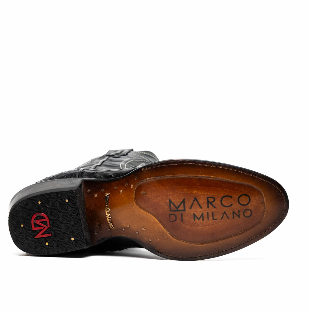 Savannah Black men's Ostrich Skin boots Marco
