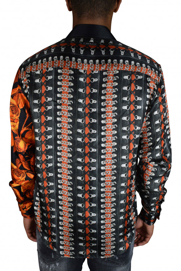 Roberto Cavalli Men's silk floral button-up Shirt