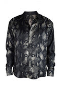 Roberto Cavalli Men's silk Shirt python leopard button up Italy panther buttons