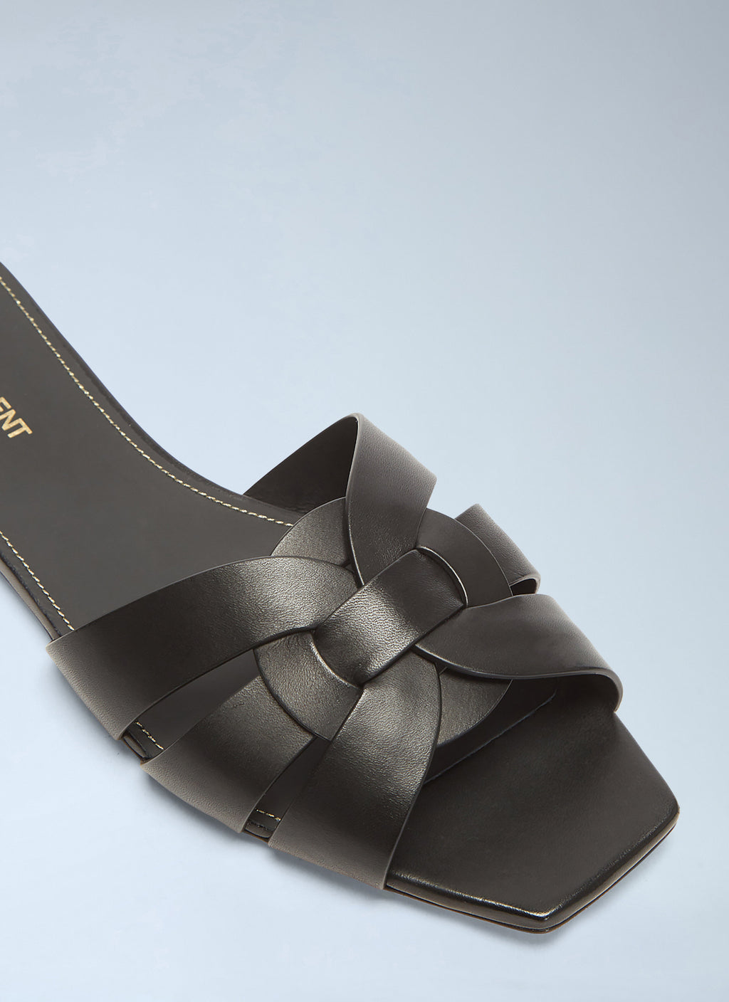 Yves Saint Laurent ladies Tribute Sandals flats slides slippers black YSL