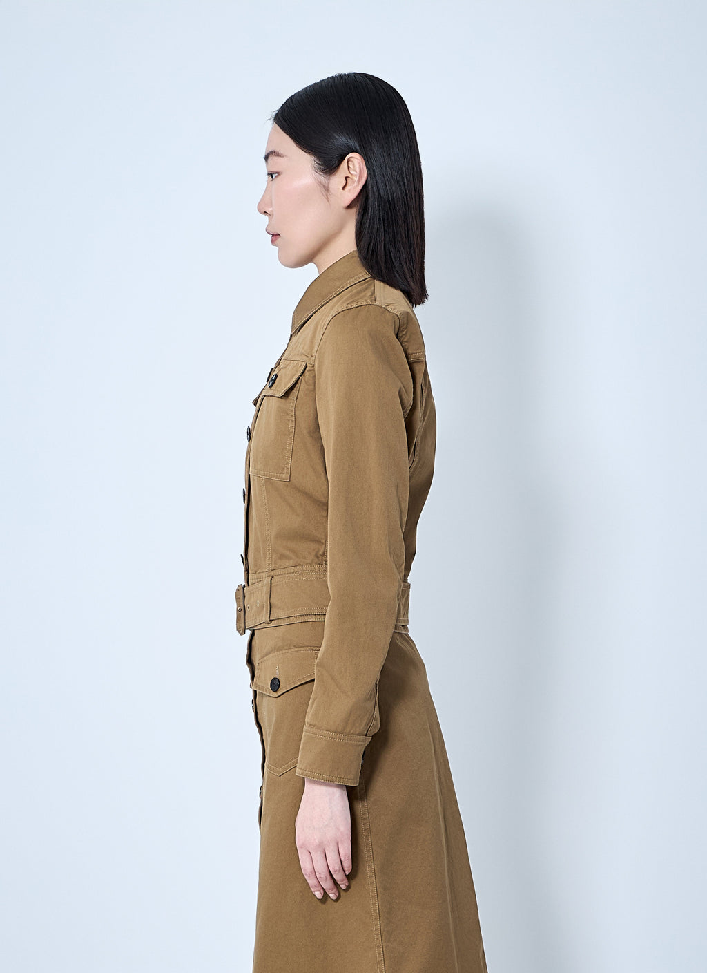 Yves Saint Laurent ladies Cotton Serge Jacket Coat tan YSL trench