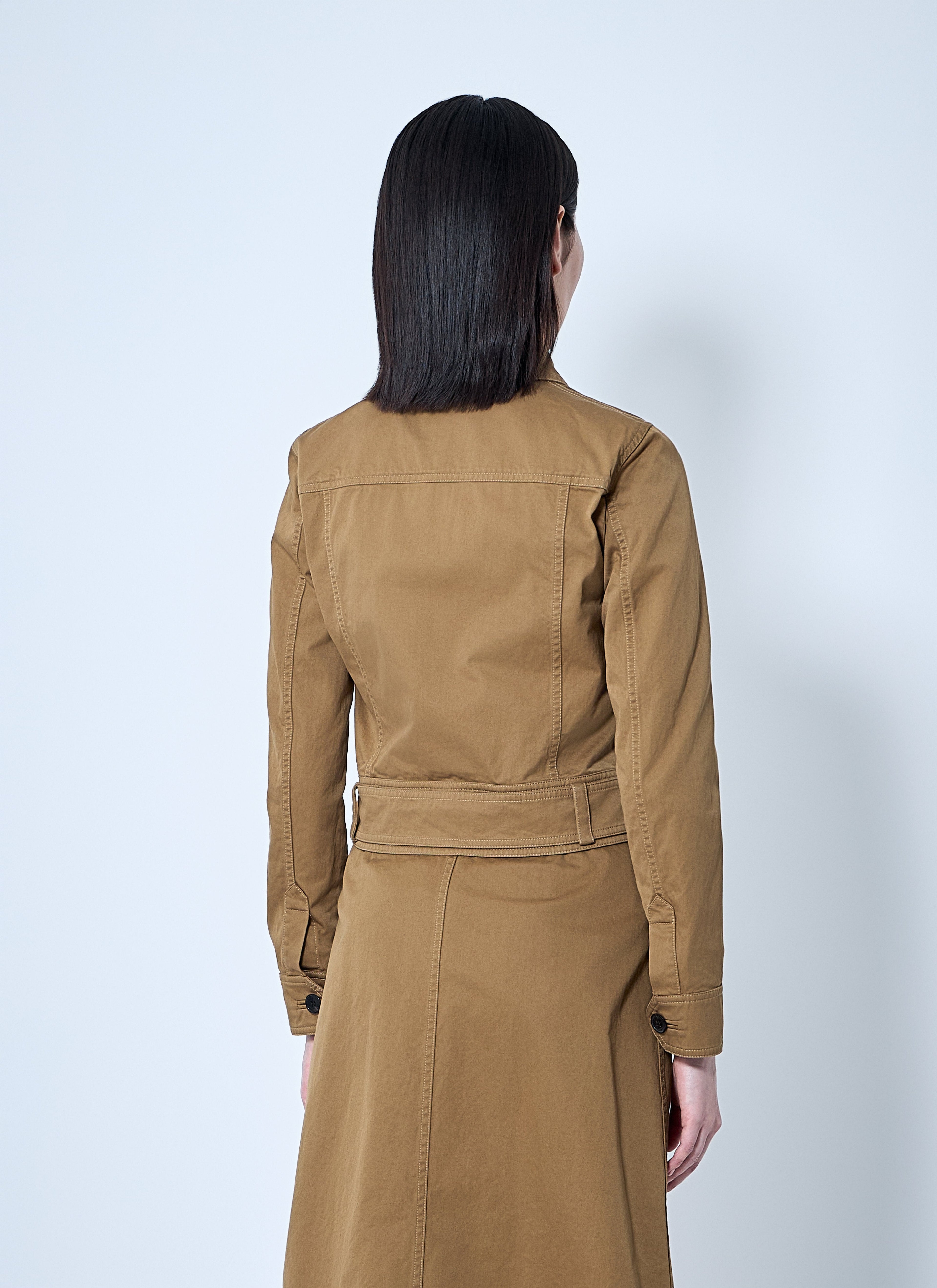 Yves Saint Laurent ladies Cotton Serge Jacket Coat tan YSL trench
