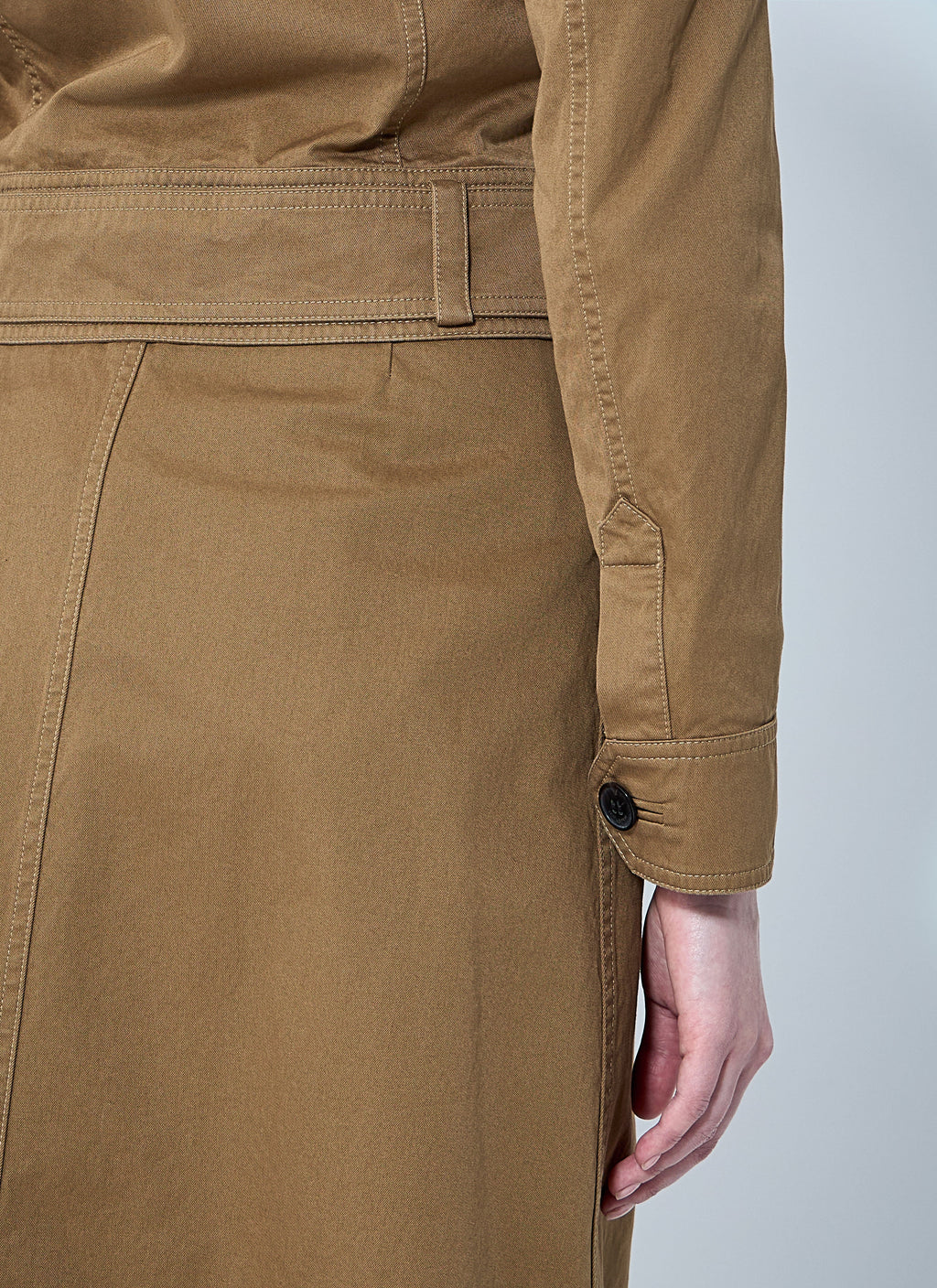 Yves Saint Laurent ladies Cotton Serge Jacket Coat tan YSL trench