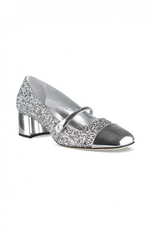 Jimmy Choo ladies Elisa 45 Pumps heels shoes silver metallic