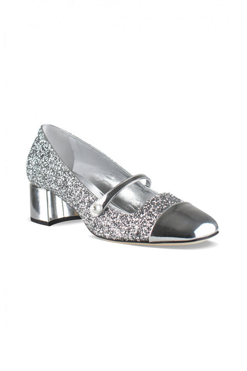 Jimmy Choo ladies Elisa 45 Pumps heels shoes silver metallic