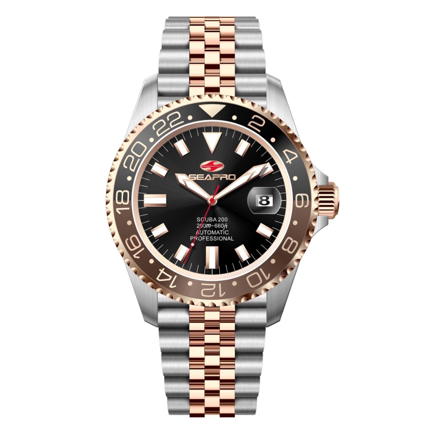 Seapro Men's Grand Meridian watch two-tone black face dive scuba