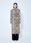 Sportmax Ladies Animal-Print Trench Coat long cream/black Max Mara