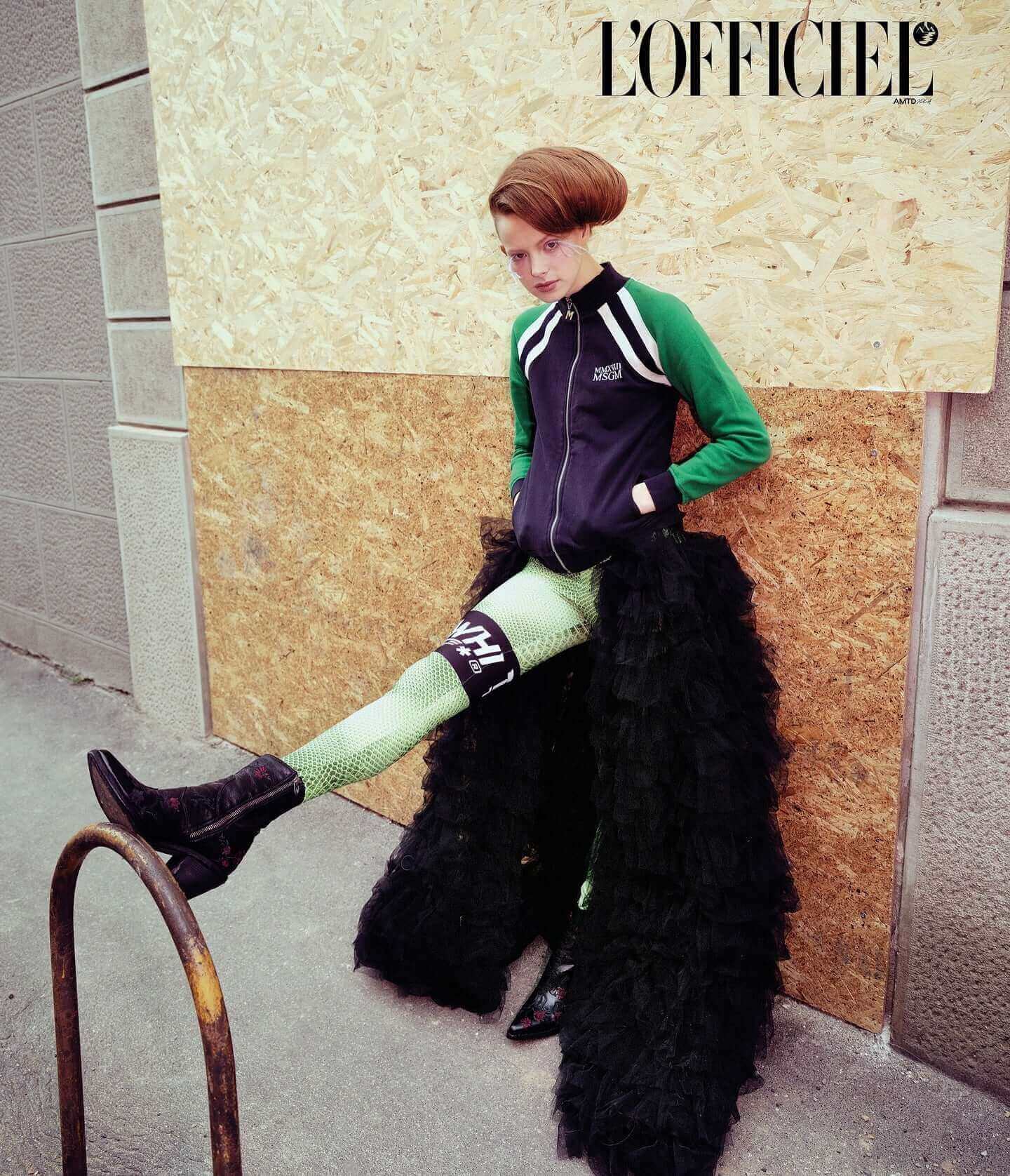 Black red Leather Embroidered Ankle Boot Madison Maison Beverly Hills++