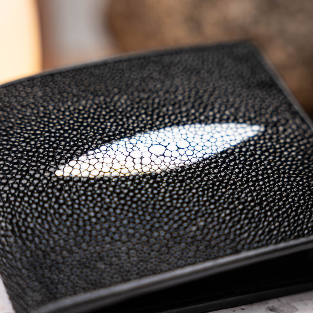 Vallo Wallet Black Marco di Milano designer genuine stingray skin