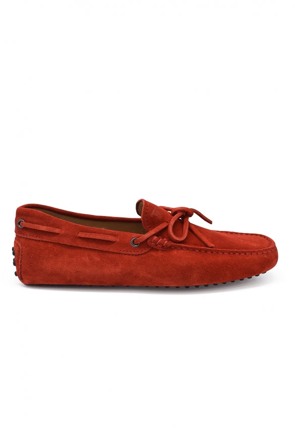 Tod's Men's Suede Loafers driving mocs shoes red