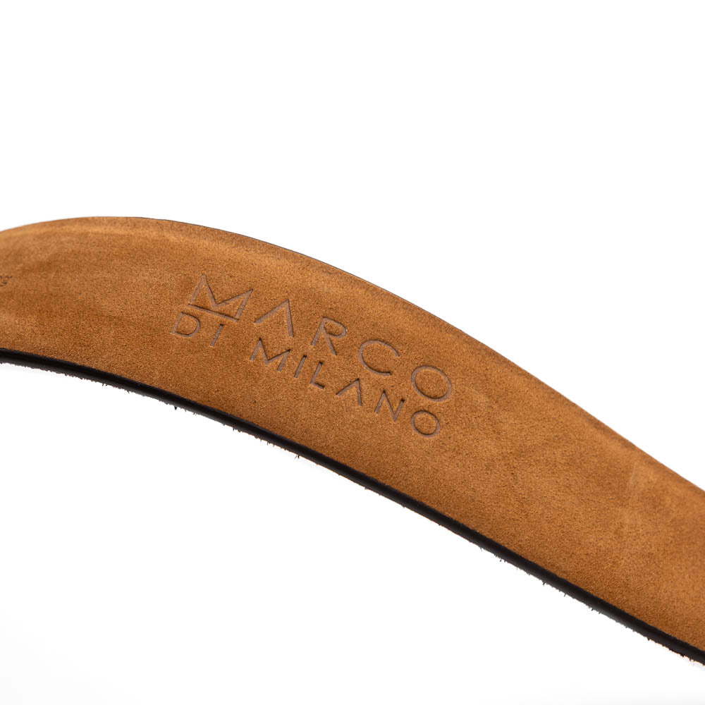 Massimo Belt Black genuine Caiman skin men's Milano
