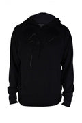 Giuseppe Zanotti Men's Sweatshirt black with crystal logo pullover hoodie