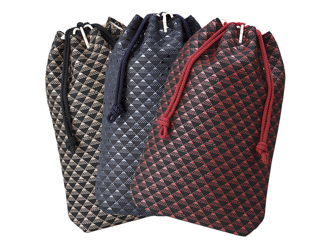 Takane Drawstring Pouch Inden Japan Deer Skin Leather Bag