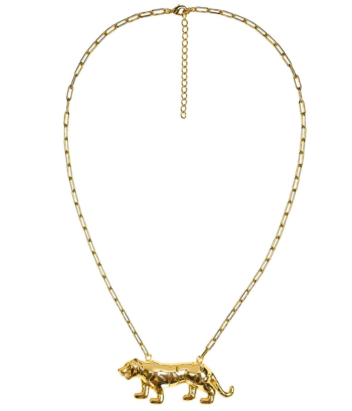 Tigers - 3D Gold Charm Necklace - 18k Gold Plated LSU Clemson Auburn