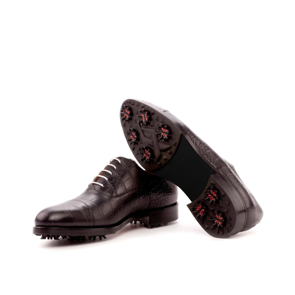 Toros saddle oxford golf shoes II men's leather black croco English