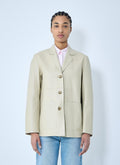 Toteme ladies Clean Leather Blazer Jacket Beige creme