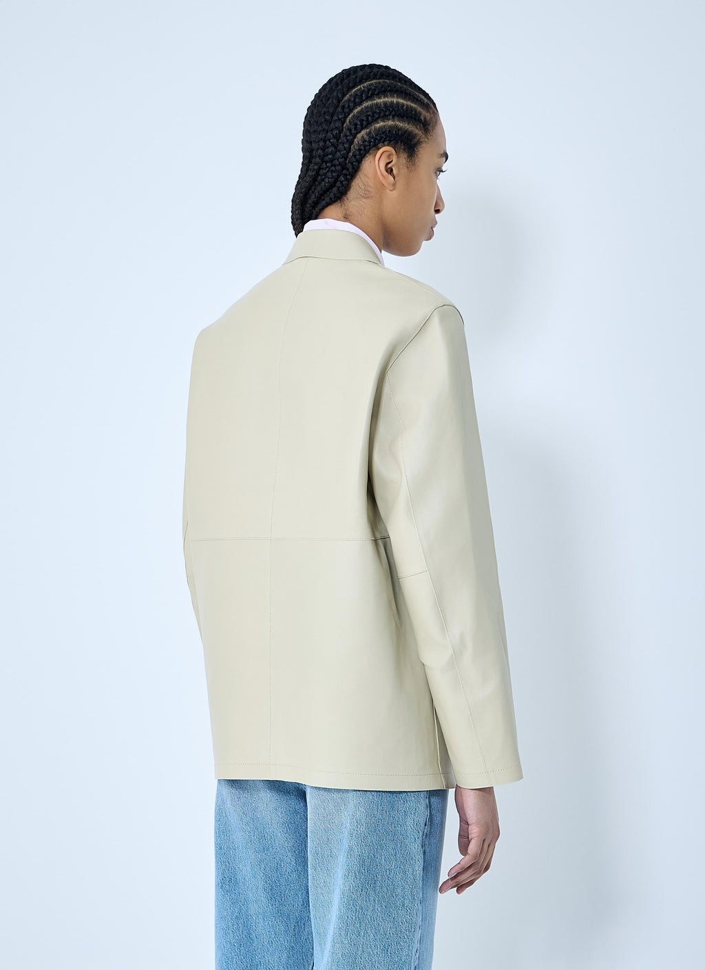 Toteme ladies Clean Leather Blazer Jacket Beige creme