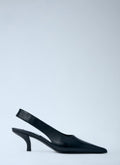 Toteme Ladies Classic Leather Slingback kitten Heels shoes black