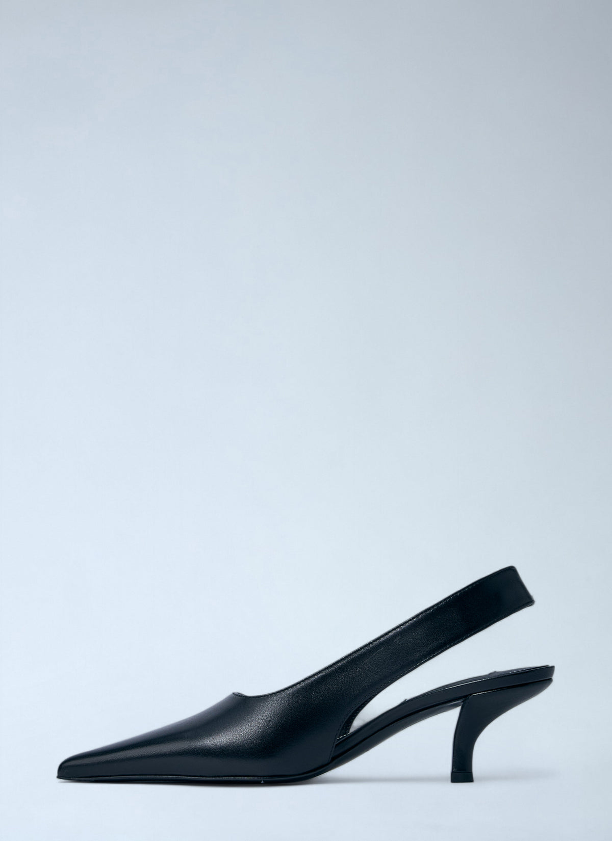 Toteme Ladies Classic Leather Slingback kitten Heels shoes black