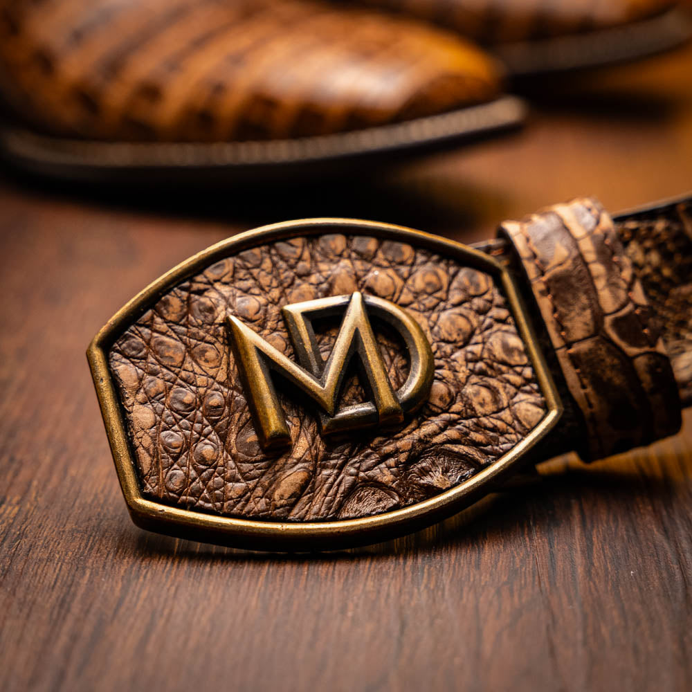 Tucson Stone Brown Genuine Caiman Belly skin men's boots Marco