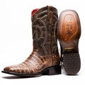 Tucson Stone Brown Genuine Caiman Belly skin men's boots Marco