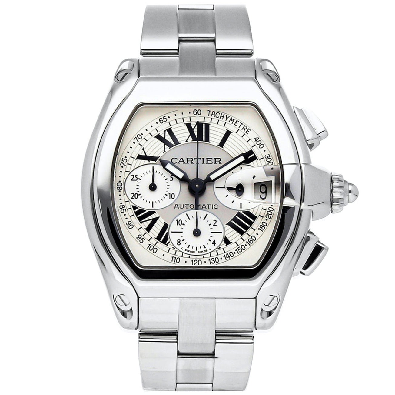 Cartier Men's Roadster wrist watch Silver water resistant