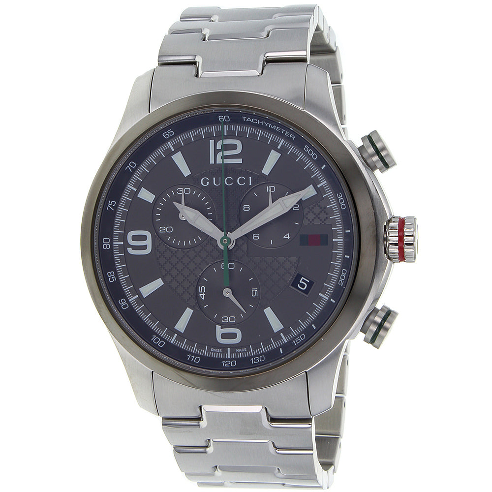 Gucci Men's G-Timeless wrist watch Silver with gray dial water resistant