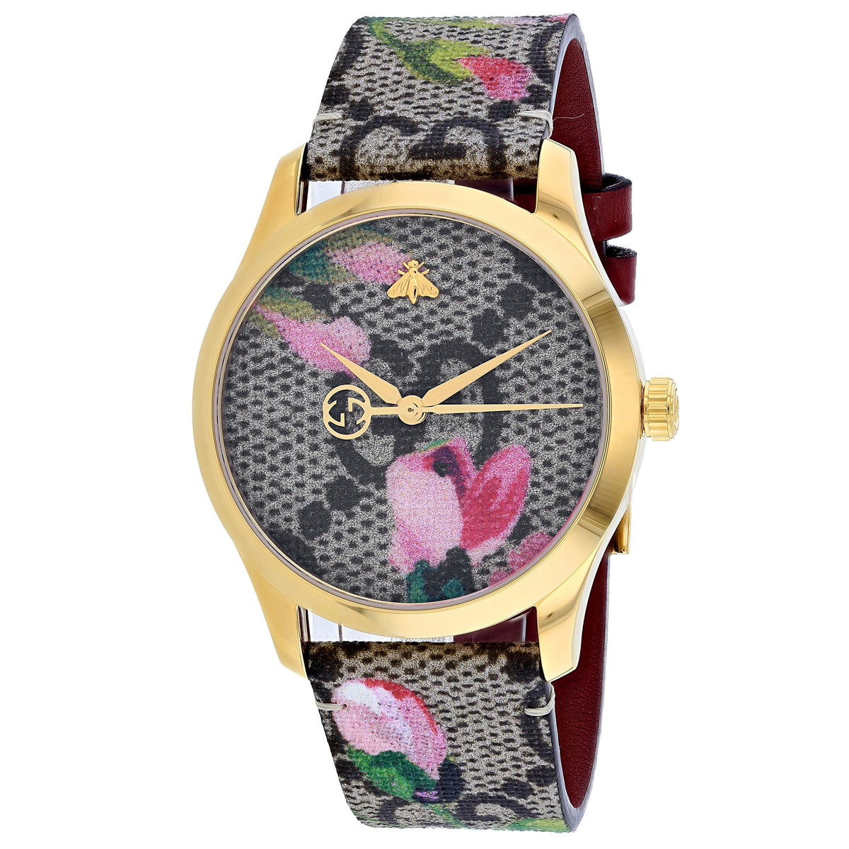 Gucci Ladies G-Timeless watch brown GG pink bloom