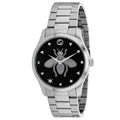 Gucci ladies Timeless watch silver w/black dial