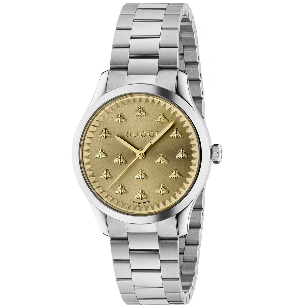 Gucci Ladies G-Timeless wrist watch silver gold 2-tone