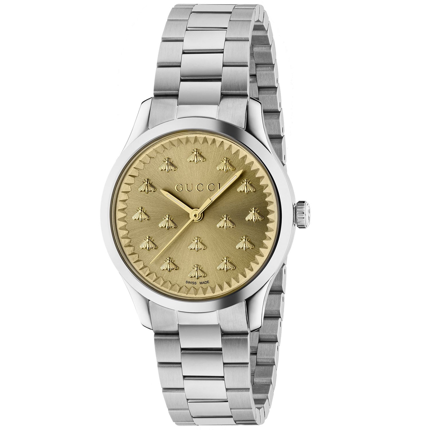 Gucci Ladies G-Timeless wrist watch silver gold 2-tone