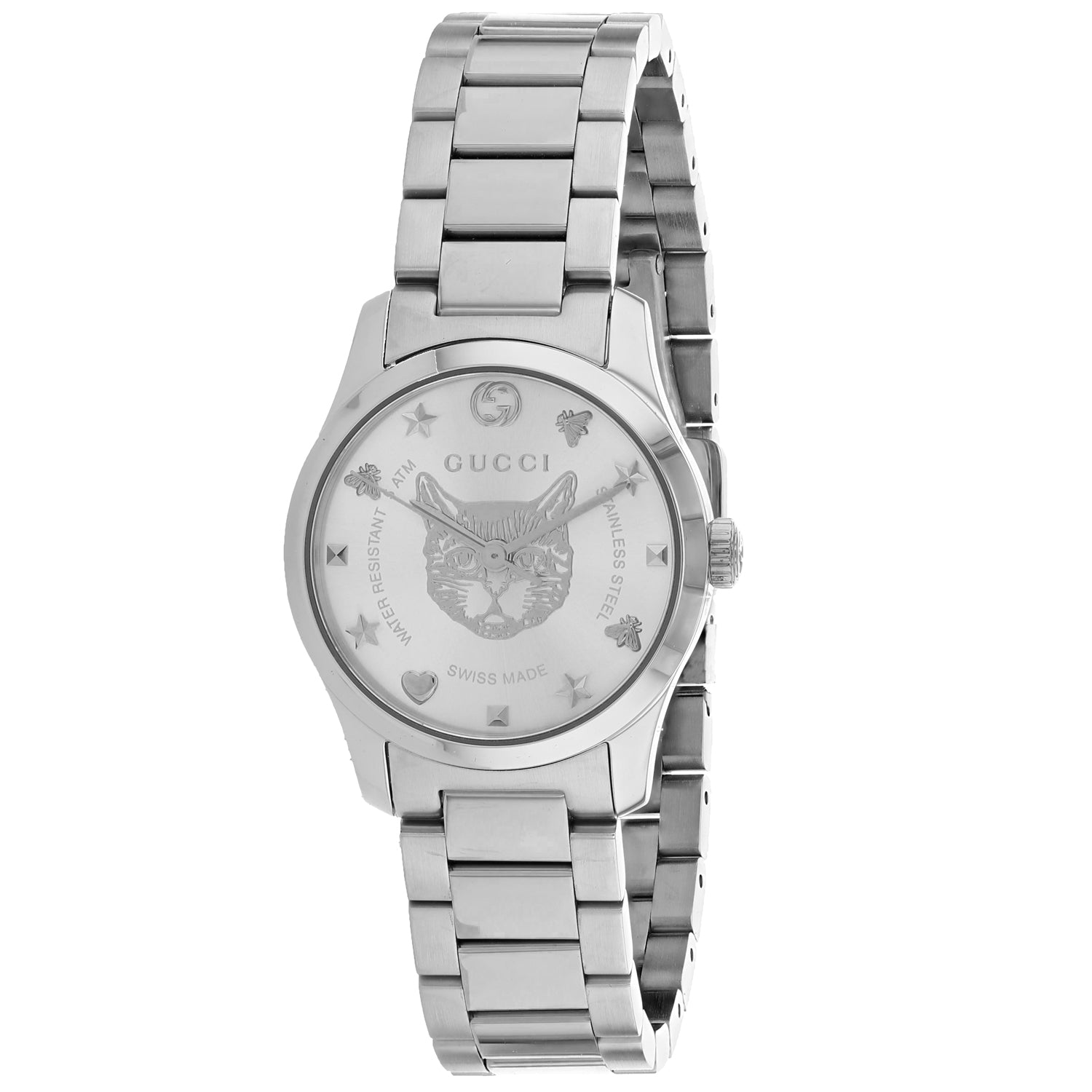 Gucci W Ladies G-Timeless Silver Sapphire Watch water proof Designer