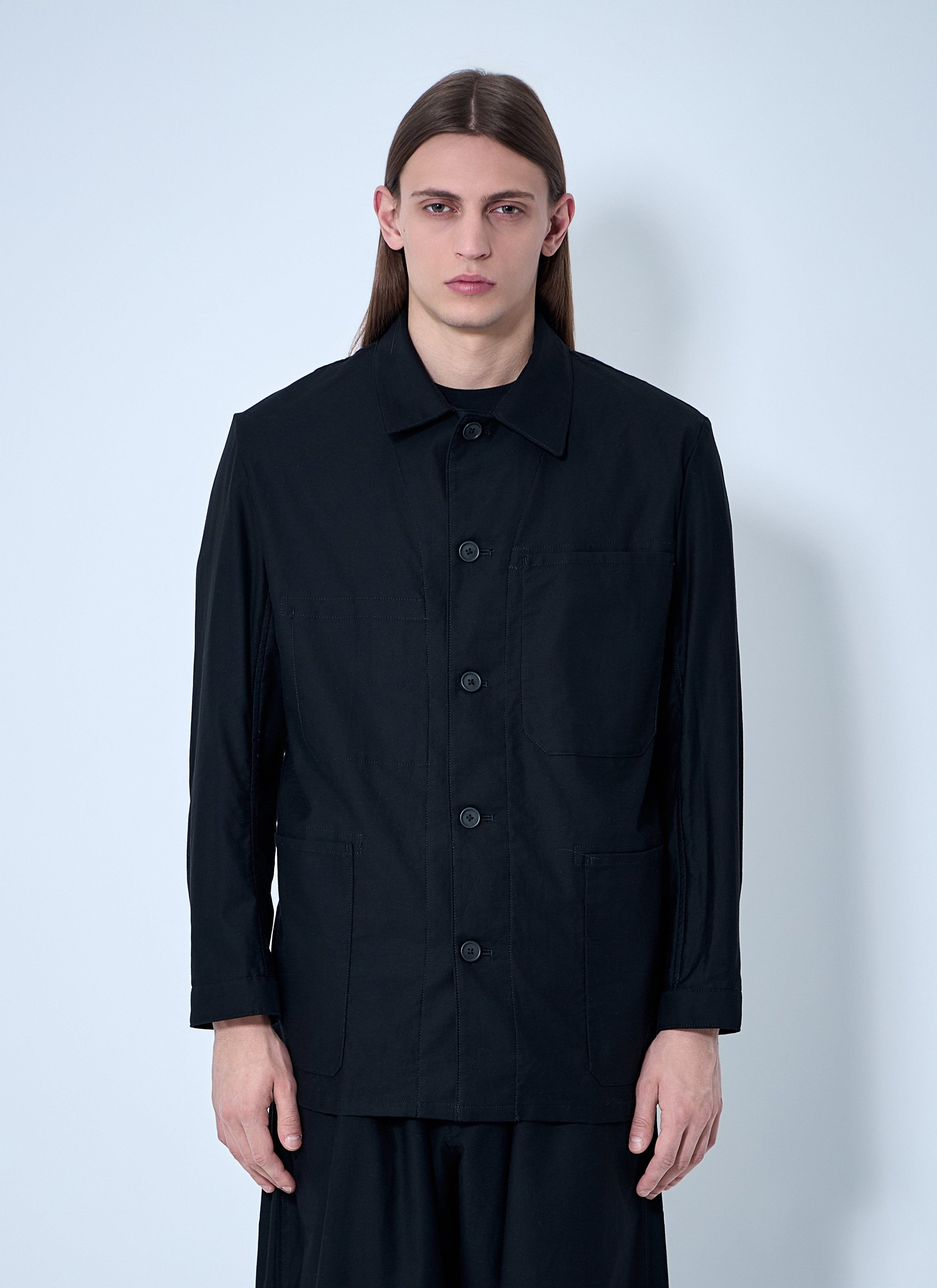 Yohji Yamamoto Men's Button-Down Shirt cotton poplin black