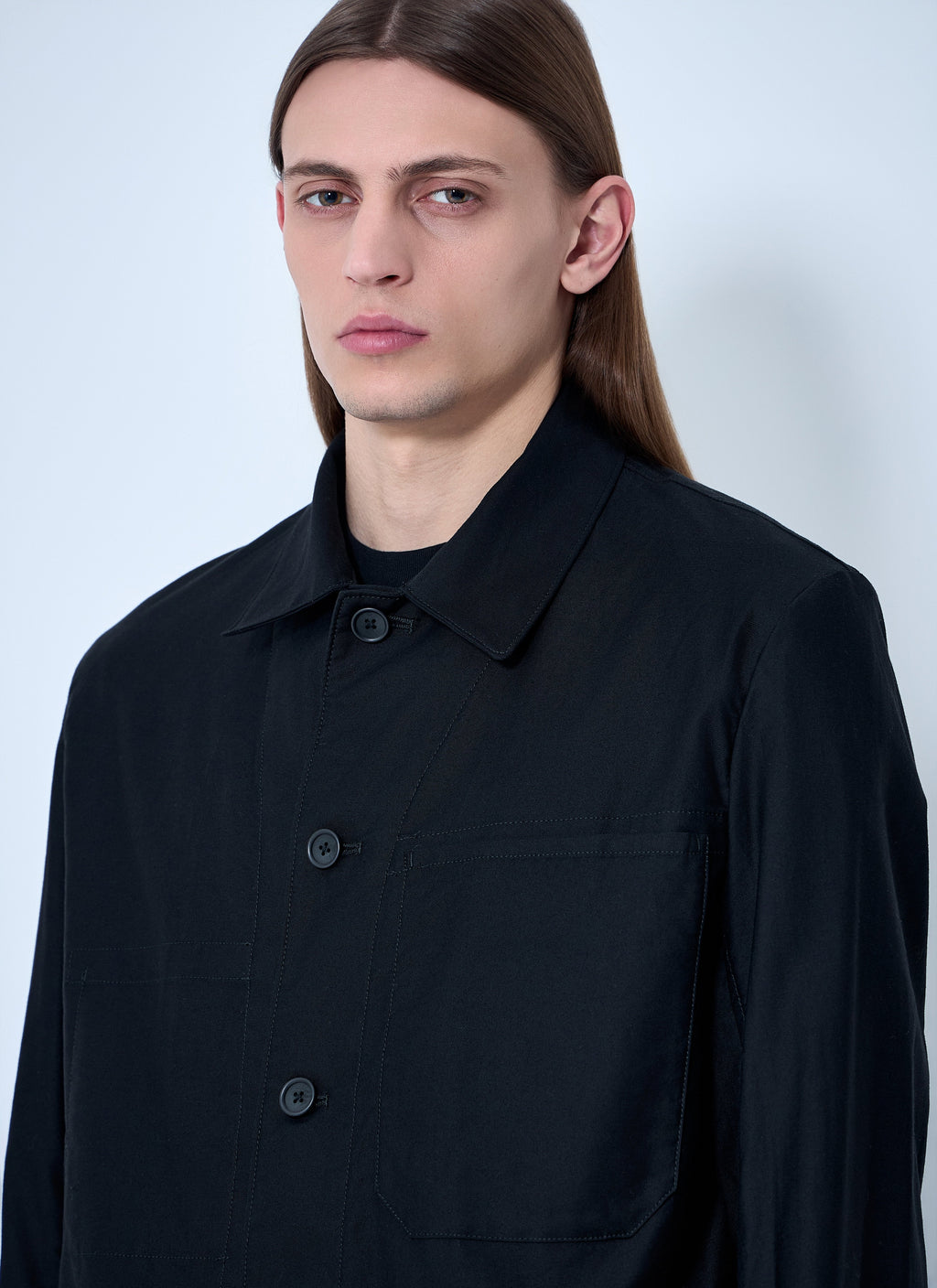 Yohji Yamamoto Men's Button-Down Shirt cotton poplin black