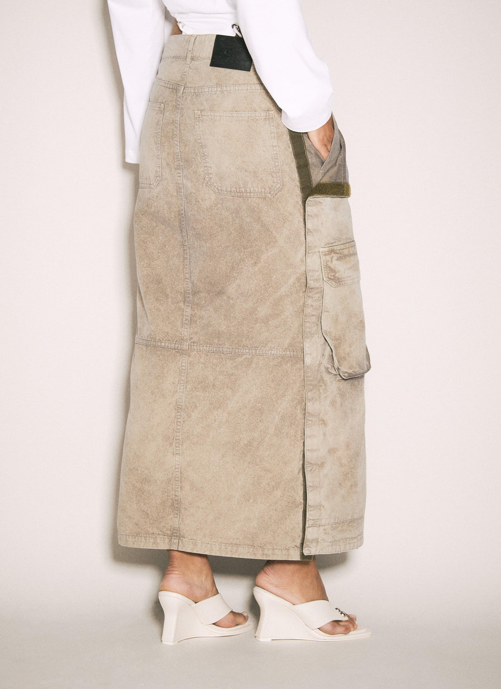 Y/Project ladies Cargo Maxi Skirt beige