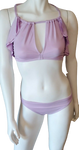 CARMEN MARC VALVO S bikini swimsuit ruffle lavender 2 piece set high neck
