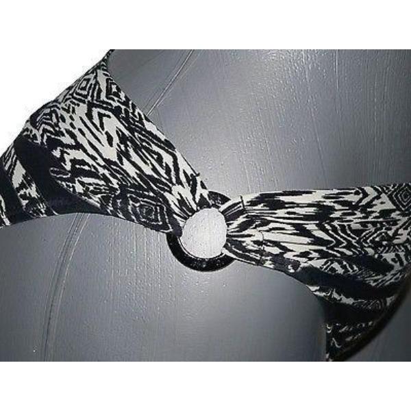 CARMEN MARC VALVO M 2PC twist bandeau swimsuit bikini-Swimwear-Carmen Marc Valvo-Medium-Black-Jenifers Designer Closet