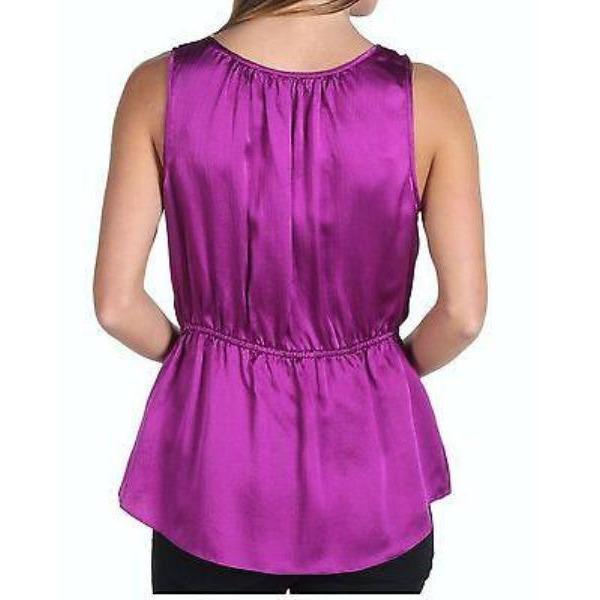 REBECCA TAYLOR silk ruffled top 4 designer sleeveless shirt $250-Tops & Blouses-Rebecca Taylor-4-Orchid-Jenifers Designer Closet
